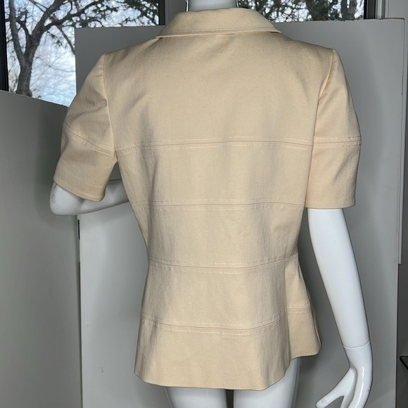 Oscar de la Renta Sz 12 Short Sleeve Snap Button Double Breasted Jacket - Picture 5 of 10